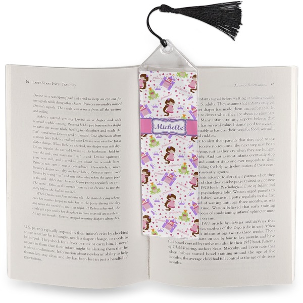 Princess Print Bookmark with tassel - In book