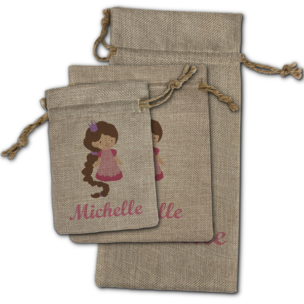 Princess Print Burlap Gift Bags - (PARENT MAIN) All Three