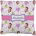 Princess Print Faux-Linen Throw Pillow 16" (Personalized)