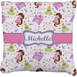 Princess Print Faux-Linen Throw Pillow 18" (Personalized)