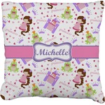 Princess Print Faux-Linen Throw Pillow 20" (Personalized)