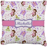 Princess Print Faux-Linen Throw Pillow 26" (Personalized)