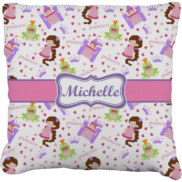 Custom Princess Print Faux-Linen Throw Pillow 26" (Personalized)