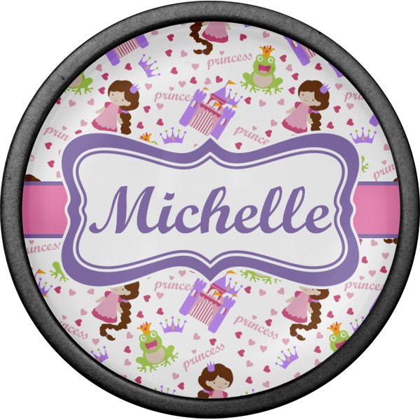 Princess Print Cabinet Knob - Black - Front