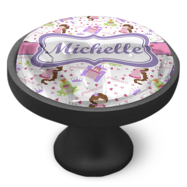 Princess Print Cabinet Knob - Black - Side