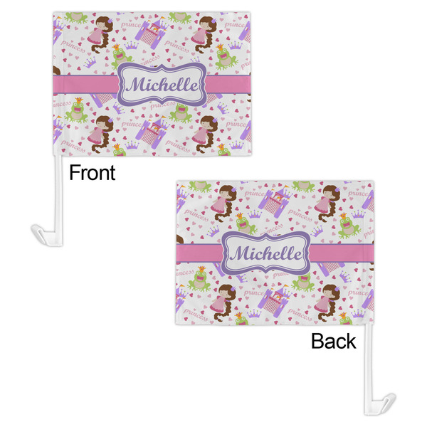 Princess Print Car Flag - 11" x 8" - Front & Back View