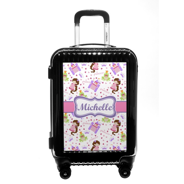 Custom Princess Print Carry On Hard Shell Suitcase (Personalized)