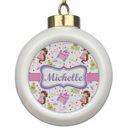 Princess Print Ceramic Ball Ornament (Personalized)