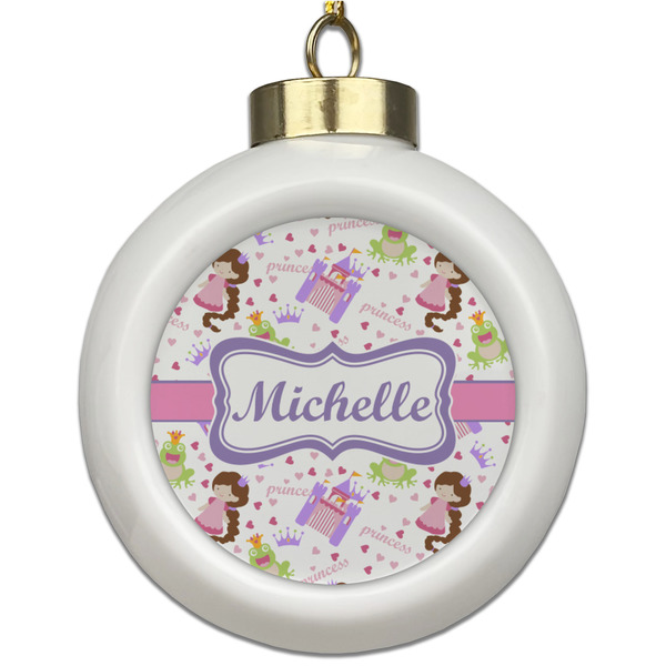 Custom Princess Print Ceramic Ball Ornament (Personalized)
