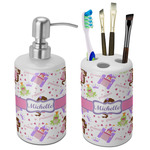 Princess Print Ceramic Bathroom Accessories Set (Personalized)