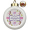 Princess Print Ceramic Ball Ornaments - Poinsettia Garland (Personalized)