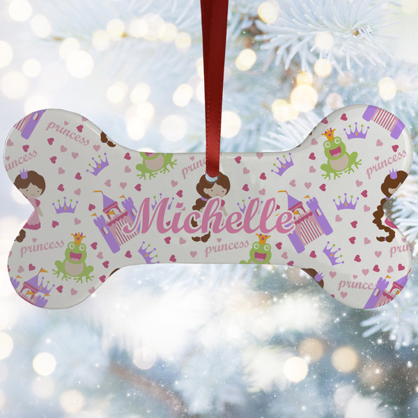 Custom Princess Print Ceramic Dog Ornament w/ Name or Text