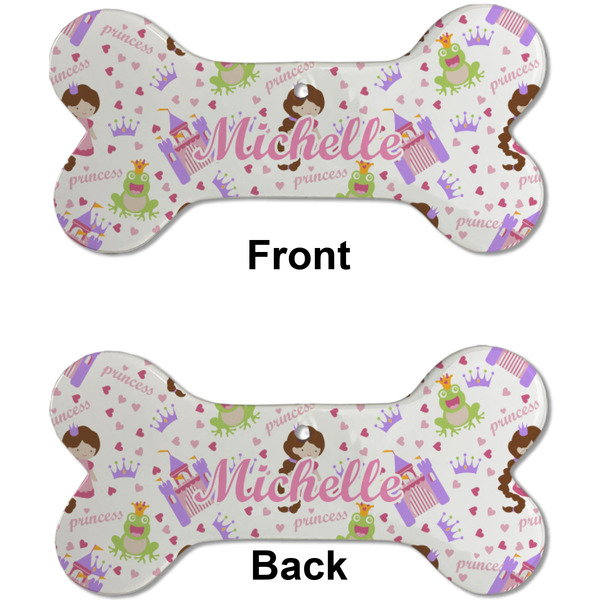 Princess Print Ceramic Flat Ornament - Bone Front & Back (APPROVAL)
