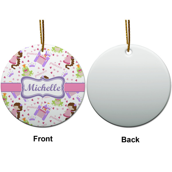 Princess Print Ceramic Flat Ornament - Circle Front & Back (APPROVAL)
