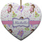 Princess Print Ceramic Flat Ornament - Heart (Front)