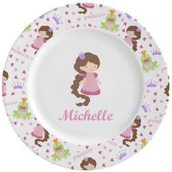 Princess Print Ceramic Dinner Plates (Set of 4) (Personalized)