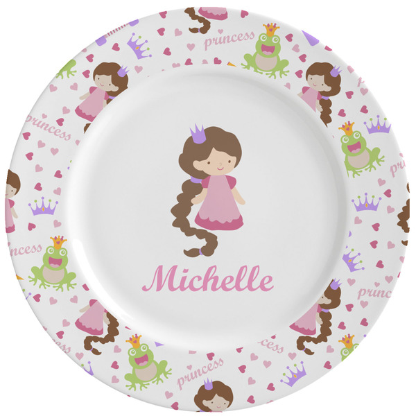 Custom Princess Print Ceramic Dinner Plates (Set of 4) (Personalized)