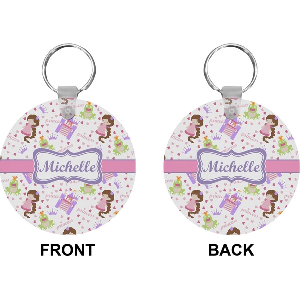 Princess Print Circle Keychain (Front + Back)