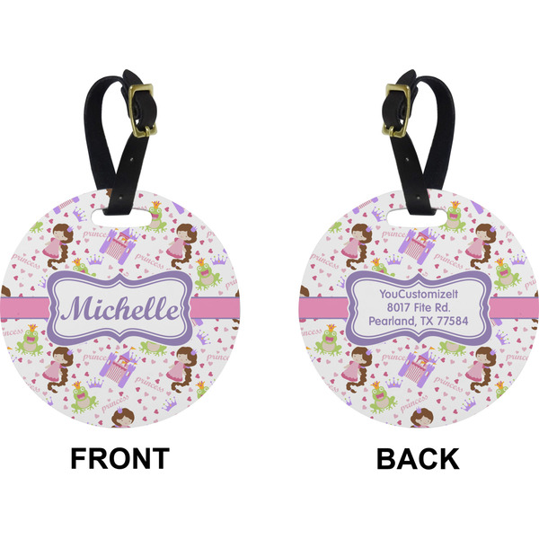 Princess Print Circle Luggage Tag (Front + Back)