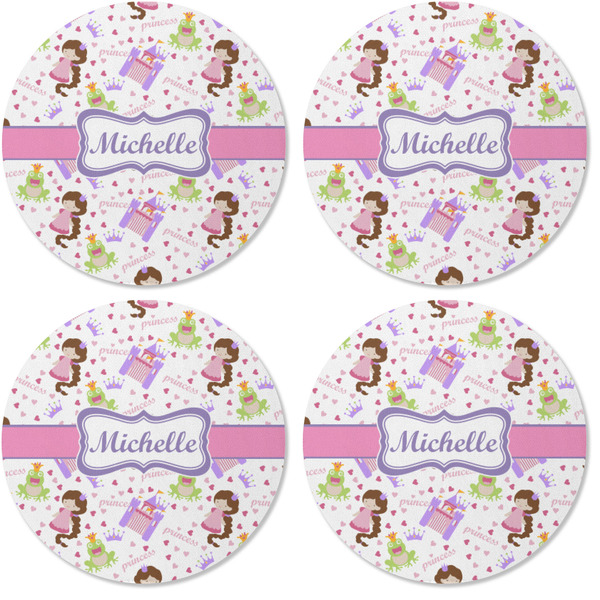 Princess Print Coaster Round Rubber Back - Apvl