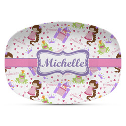 Princess Print Plastic Platter - Microwave & Oven Safe Composite Polymer (Personalized)