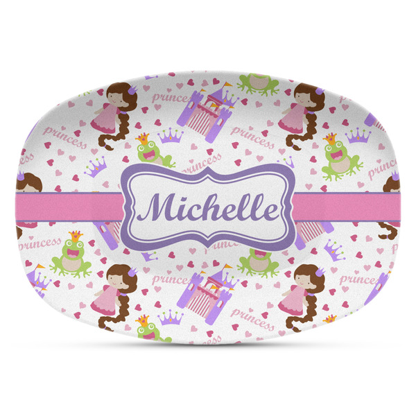 Custom Princess Print Plastic Platter - Microwave & Oven Safe Composite Polymer (Personalized)