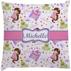 Princess Print Decorative Pillow Case (Personalized)