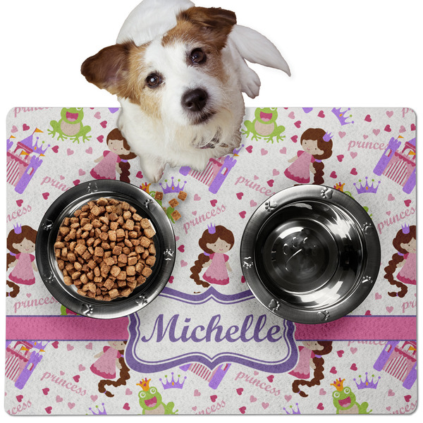 Custom Princess Print Dog Food Mat - Medium w/ Name or Text