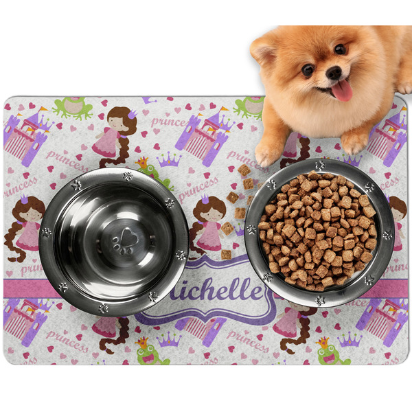 Custom Princess Print Dog Food Mat - Small w/ Name or Text