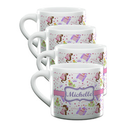 Princess Print Double Shot Espresso Cups - Set of 4 (Personalized)