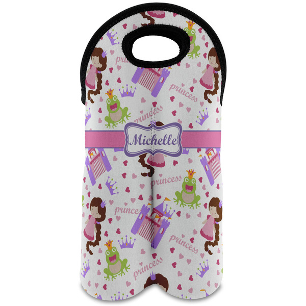 Custom Princess Print Wine Tote Bag (2 Bottles) (Personalized)