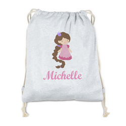 Princess Print Drawstring Backpack - Sweatshirt Fleece - Double Sided (Personalized)