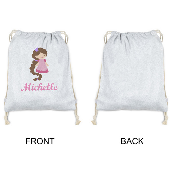 Princess Print Drawstring Backpacks - Sweatshirt Fleece - Single Sided - APPROVAL