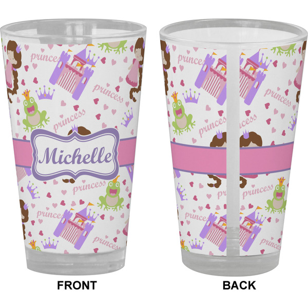 Princess Print Pint Glass - Full Color - Front & Back Views