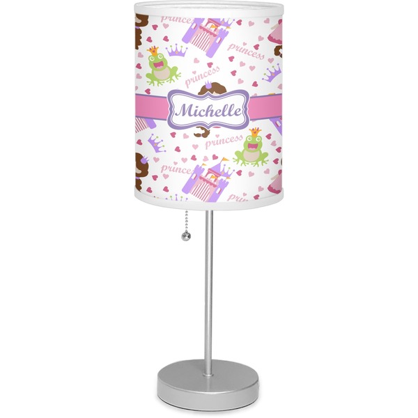 Custom Princess Print 7" Drum Lamp with Shade Linen (Personalized)