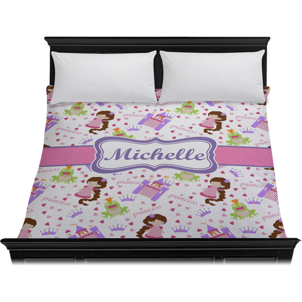 Princess Print Duvet Cover - King - On Bed - No Prop