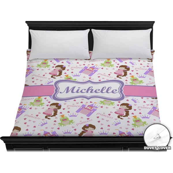 Custom Princess Print Duvet Cover - King (Personalized)