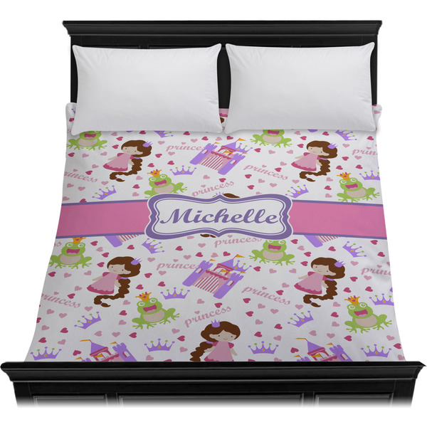 Princess Print Duvet Cover - Queen - On Bed - No Prop