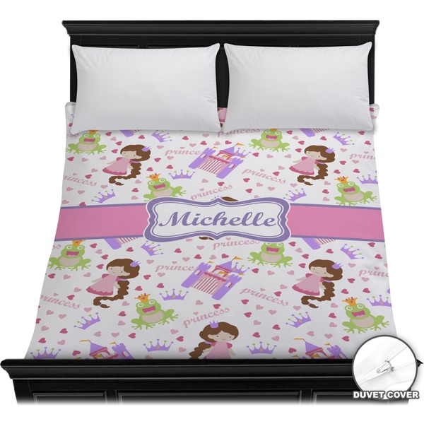 Custom Princess Print Duvet Cover - Full / Queen (Personalized)