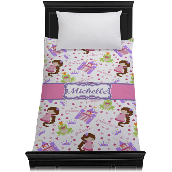 Princess Print Duvet Cover - Twin - On Bed - No Prop