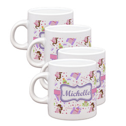 Princess Print Single Shot Espresso Cups - Set of 4 (Personalized)
