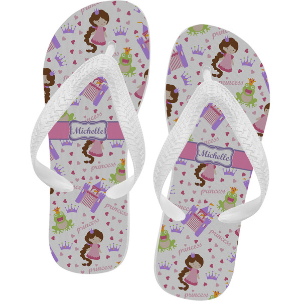 Custom Princess Print Flip Flops - XSmall (Personalized)