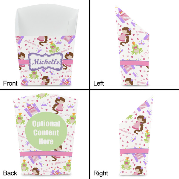 Princess Print French Fry Favor Box - Front & Back View
