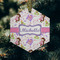 Princess Print Frosted Glass Ornament - Hexagon (Lifestyle)