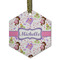 Princess Print Frosted Glass Ornament - Hexagon