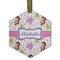 Princess Print Flat Glass Ornament - Hexagon w/ Name or Text