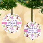 Princess Print Flat Glass Ornament w/ Name or Text
