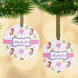 Princess Print Flat Glass Ornament w/ Name or Text