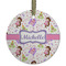 Princess Print Frosted Glass Ornament - Round
