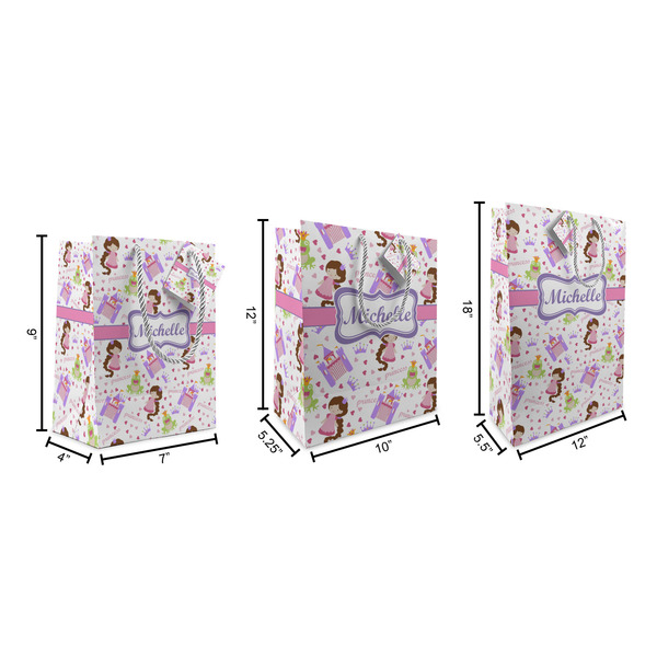 Princess Print Gift Bags - All Sizes - Dimensions